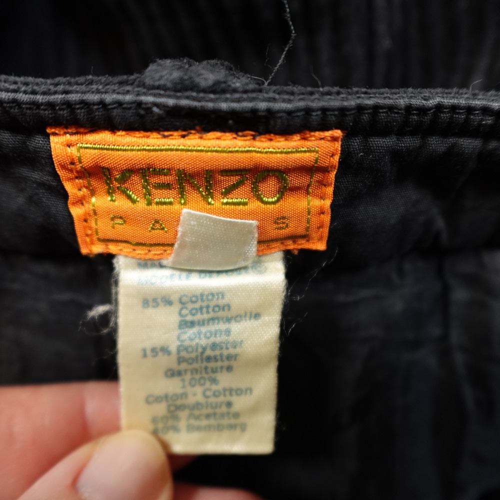 Kenzo Paris Skirt Womens Small EU40 Black Corduroy Mini - Picture 8 of 9